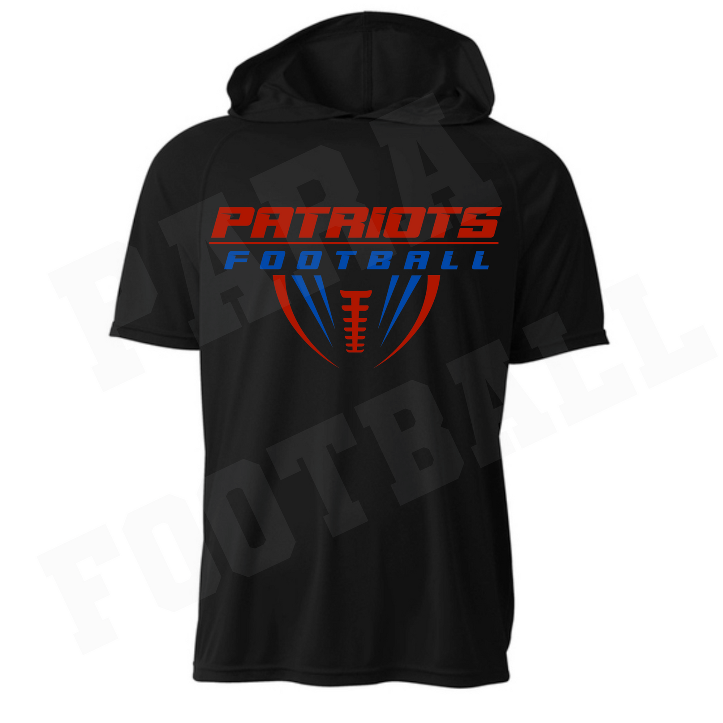 Patriots Half Football Driwick Short Sleeve Hooded Shirt