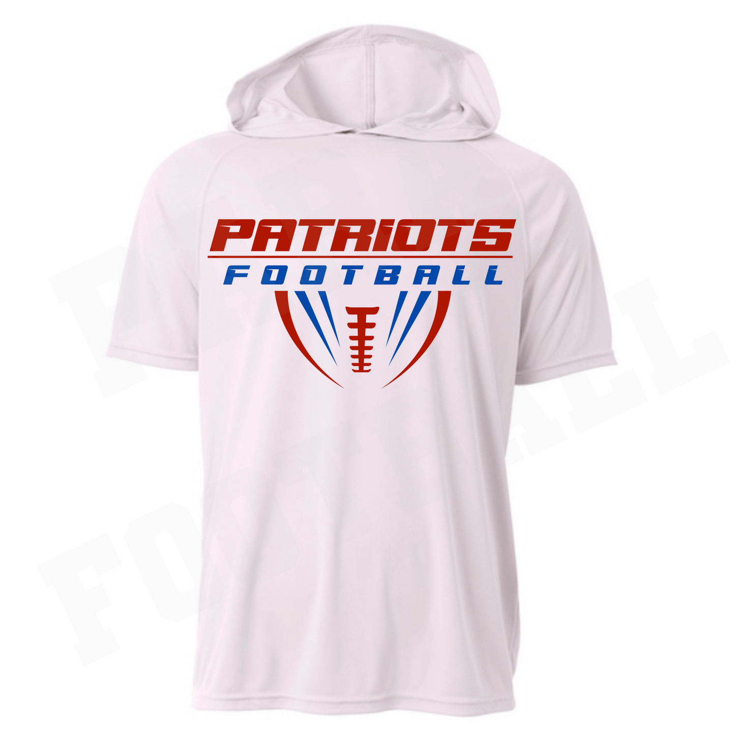 Patriots Half Football Driwick Short Sleeve Hooded Shirt