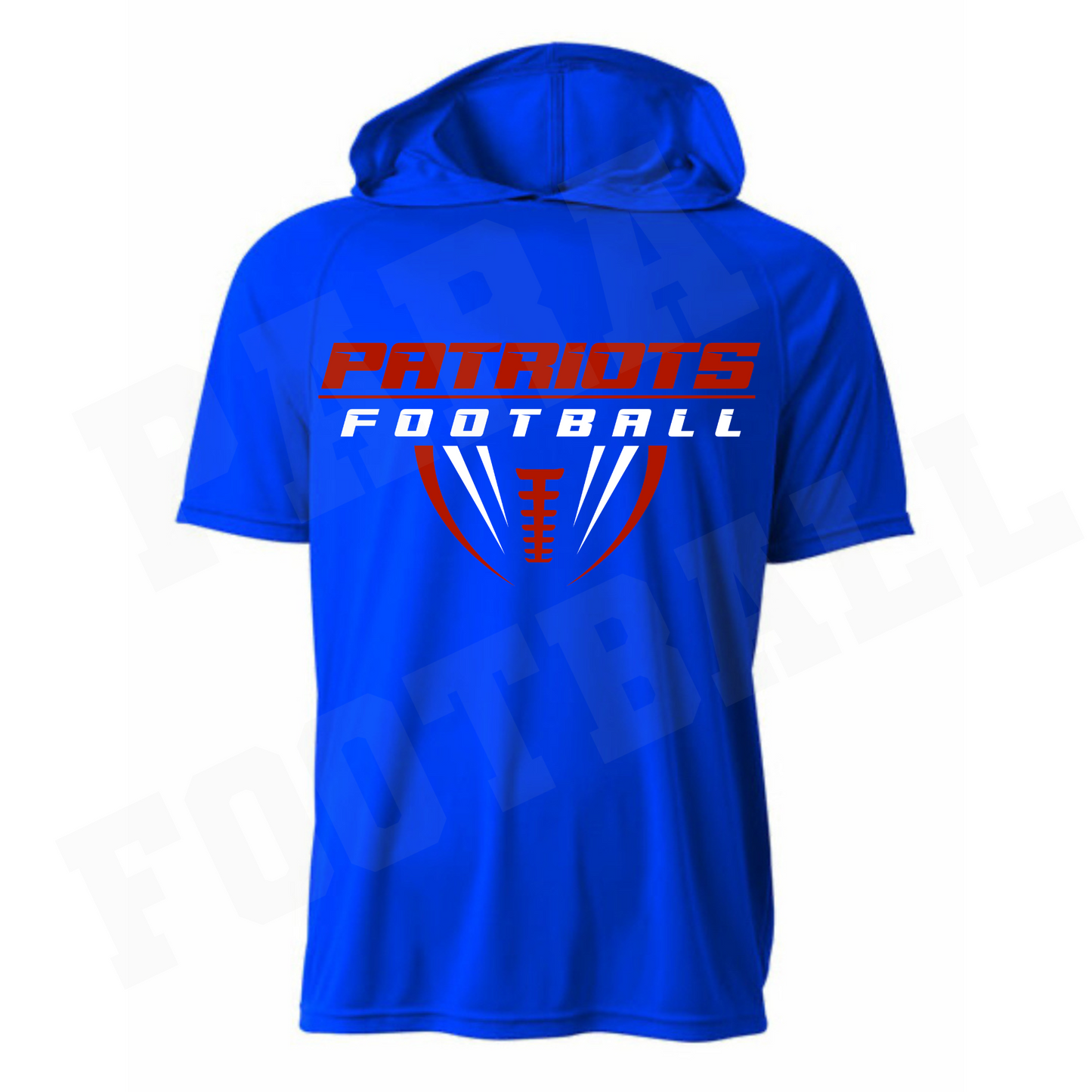 Patriots Half Football Driwick Short Sleeve Hooded Shirt