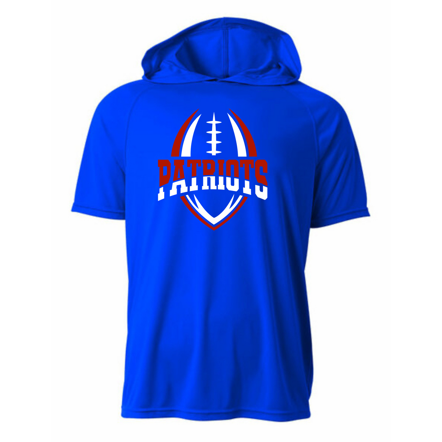 Patriots Split Football Driwick Short Sleeve Hooded Shirt