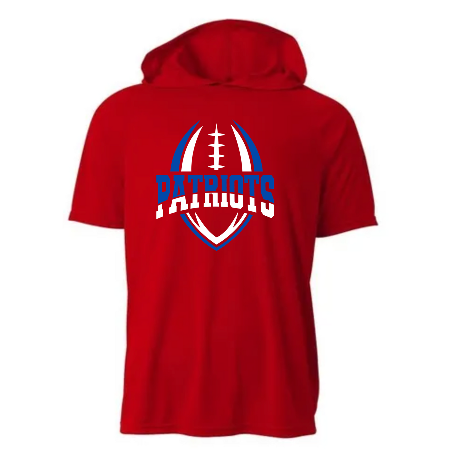 Patriots Split Football Driwick Short Sleeve Hooded Shirt