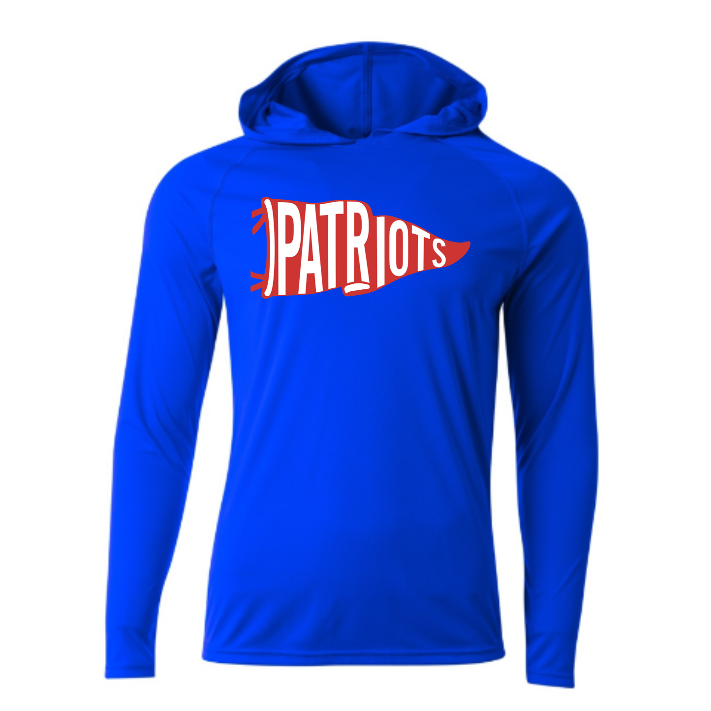 Patriots Pennant Flag Driwick Long Sleeve Hooded Shirt