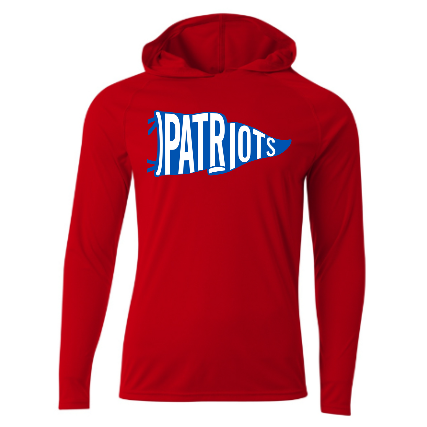 Patriots Pennant Flag Driwick Long Sleeve Hooded Shirt