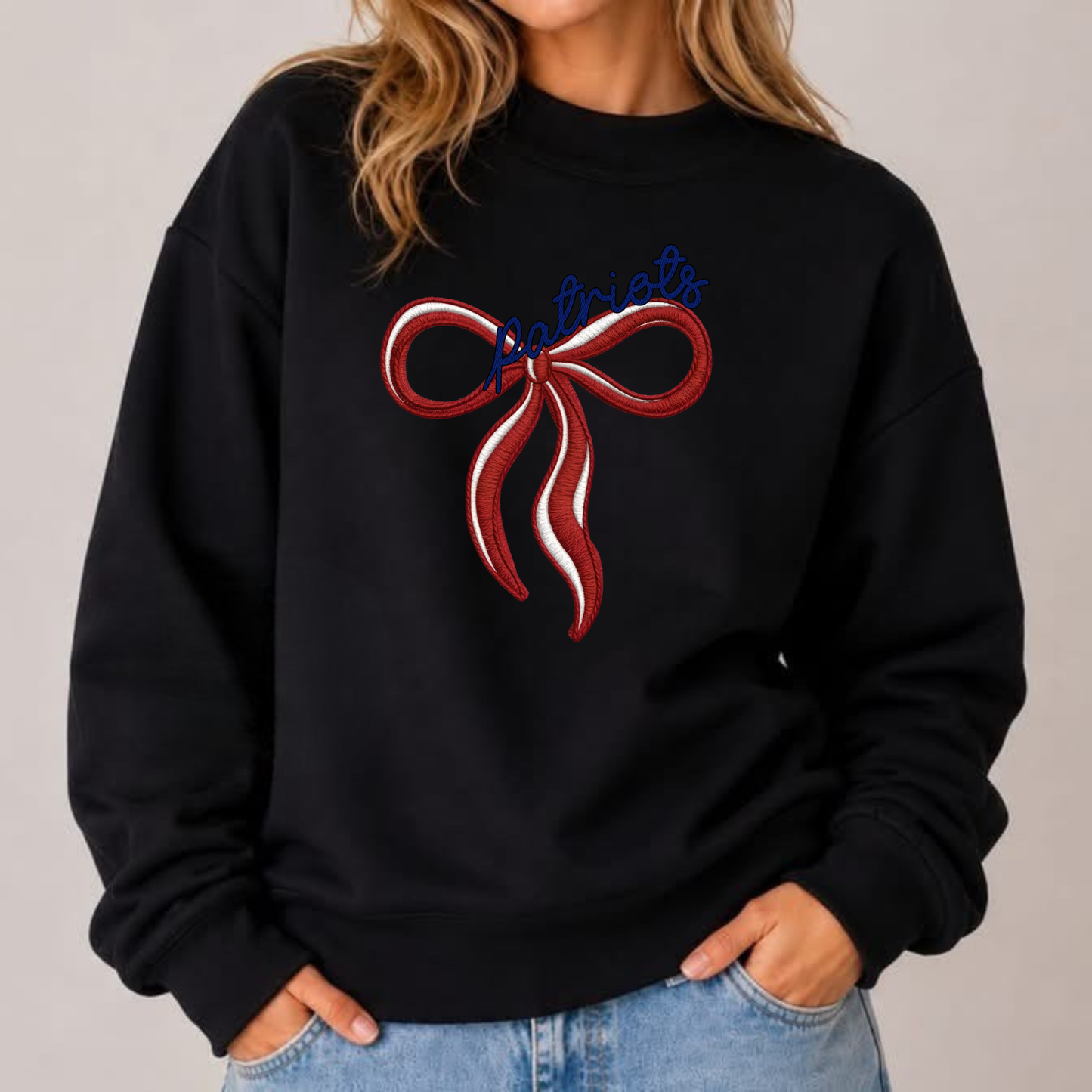 Patriots Bow Mockneck Sweatshirt