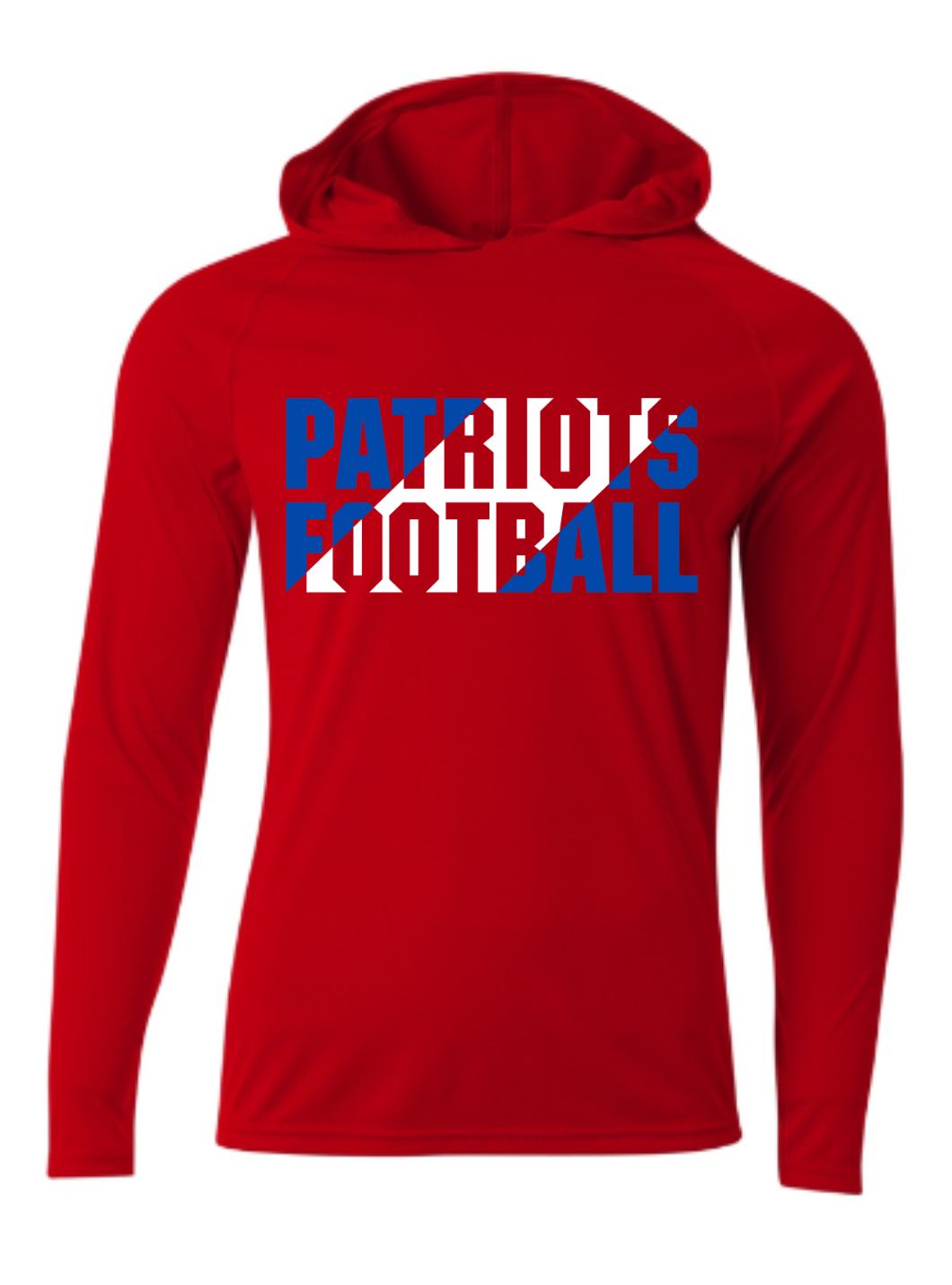 Patriots Slant Long Sleeve Hooded Shirt