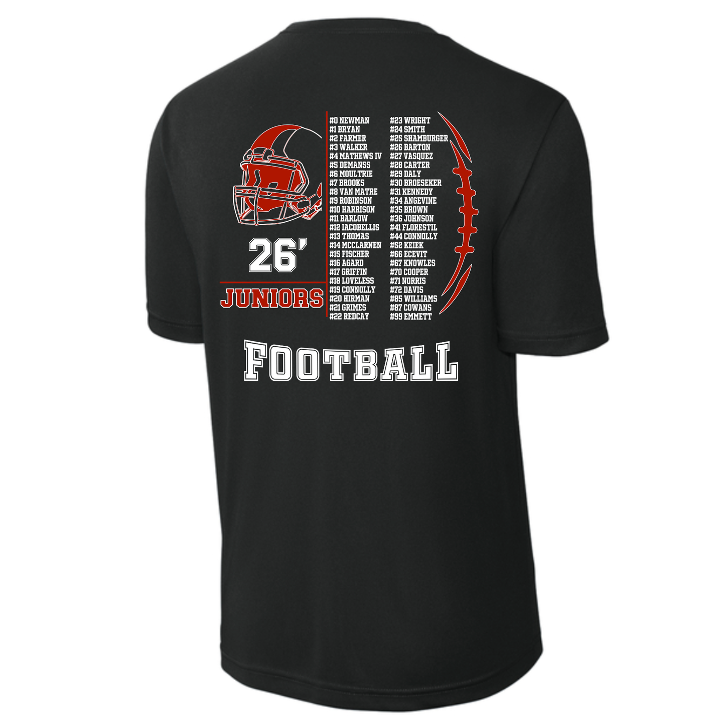 Pace Football Juniors Roster Short Sleeve T-Shirt