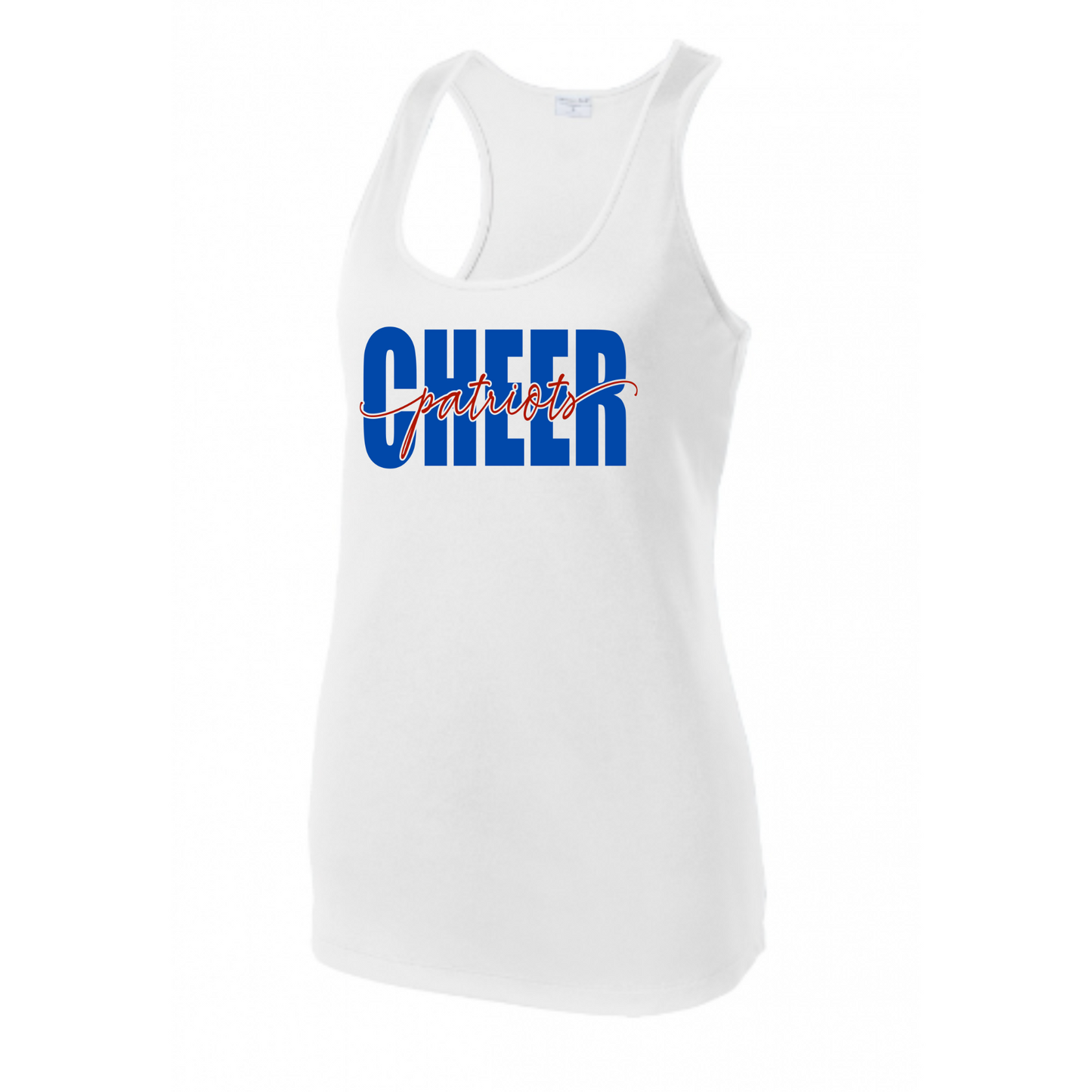 Patriots Cheer Script Tank Adult