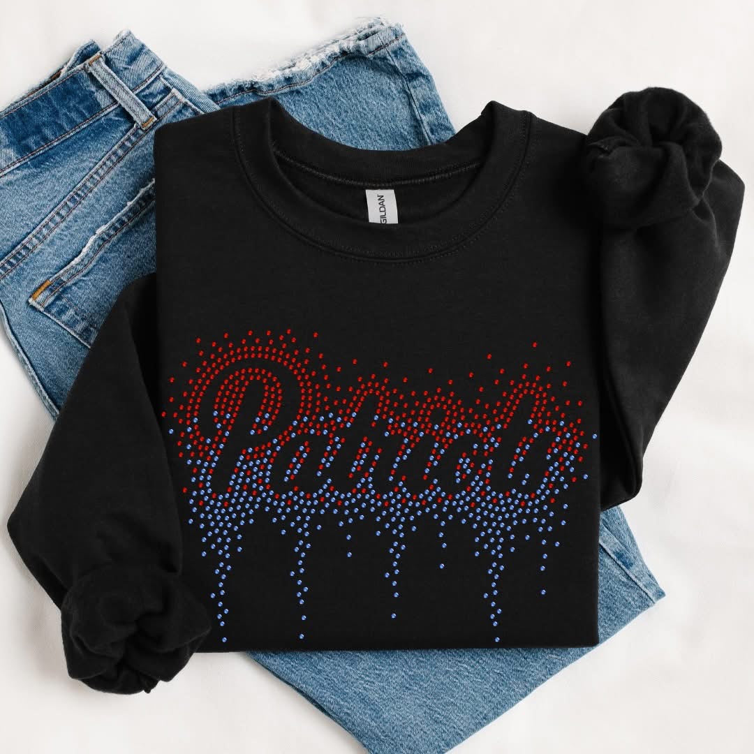 Patriots Ombre Drip Bling Adult