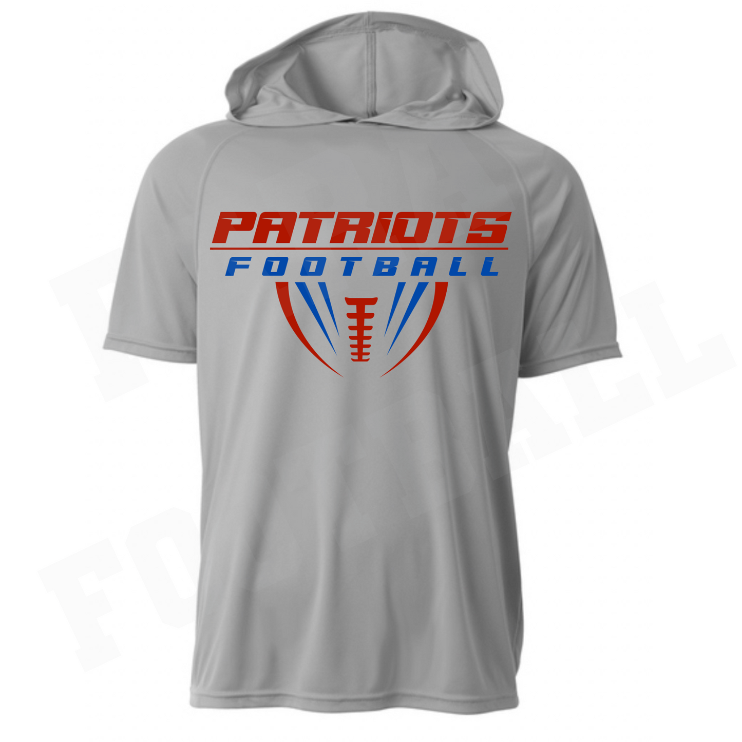 Patriots Half Football Driwick Short Sleeve Hooded Shirt
