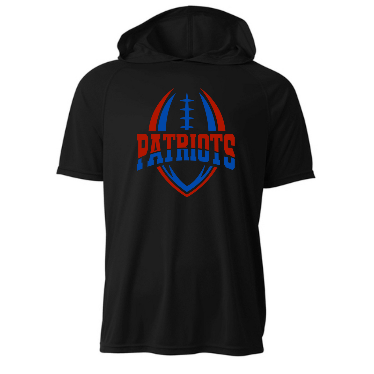 Patriots Split Football Driwick Short Sleeve Hooded Shirt