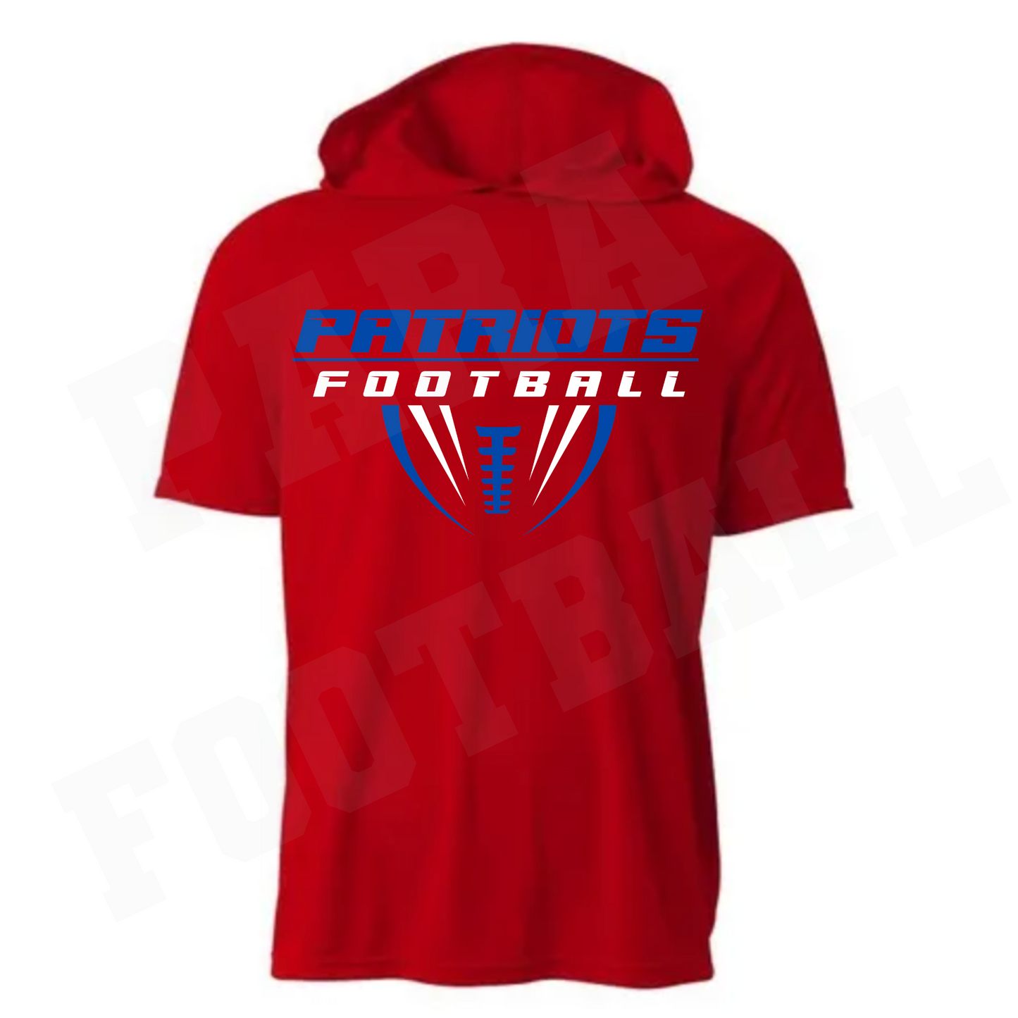 Patriots Half Football Driwick Short Sleeve Hooded Shirt