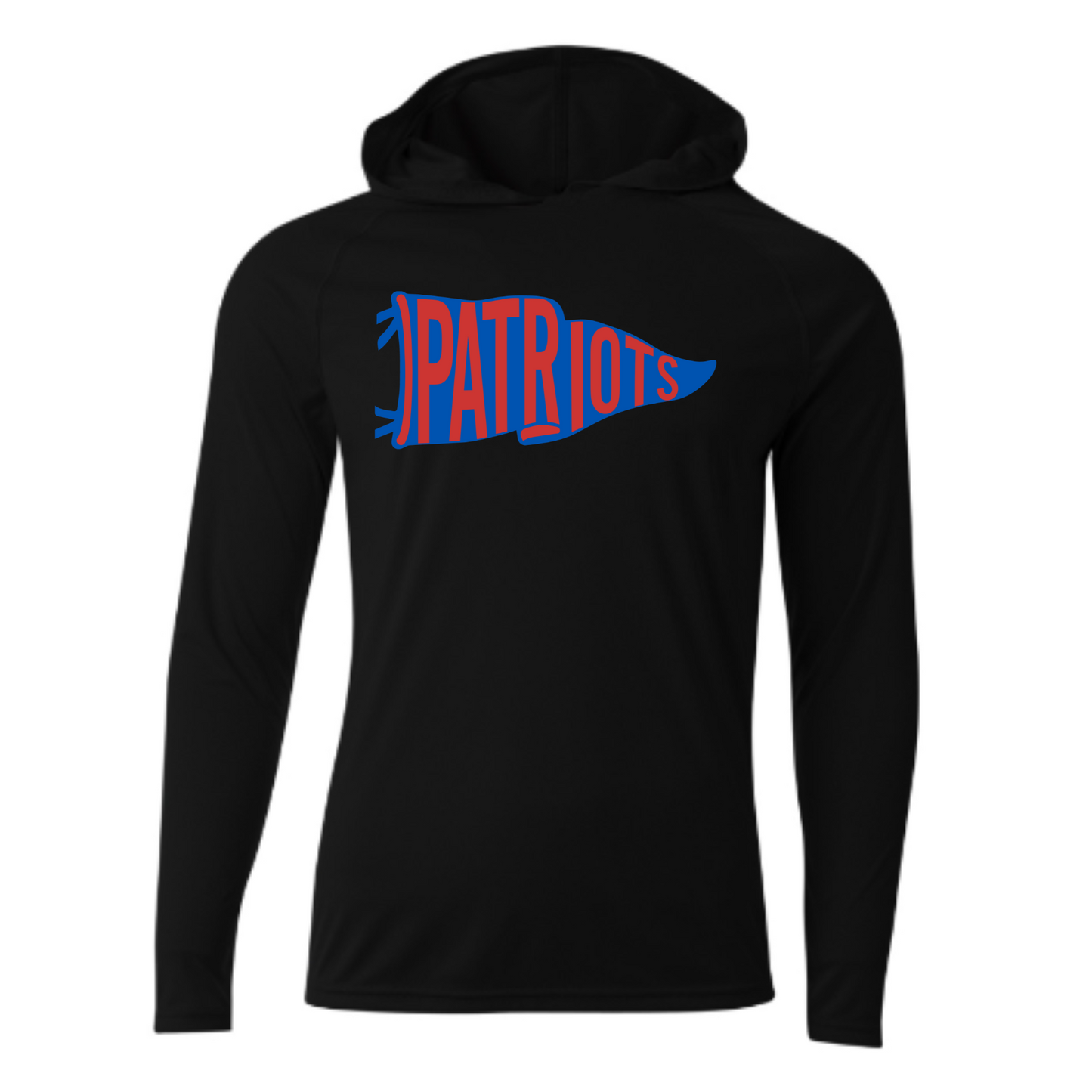 Patriots Pennant Flag Driwick Long Sleeve Hooded Shirt