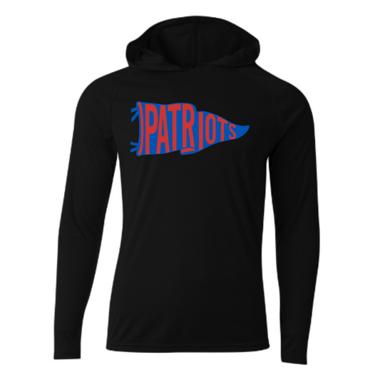 Patriots Pennant Flag Driwick Long Sleeve Hooded Shirt