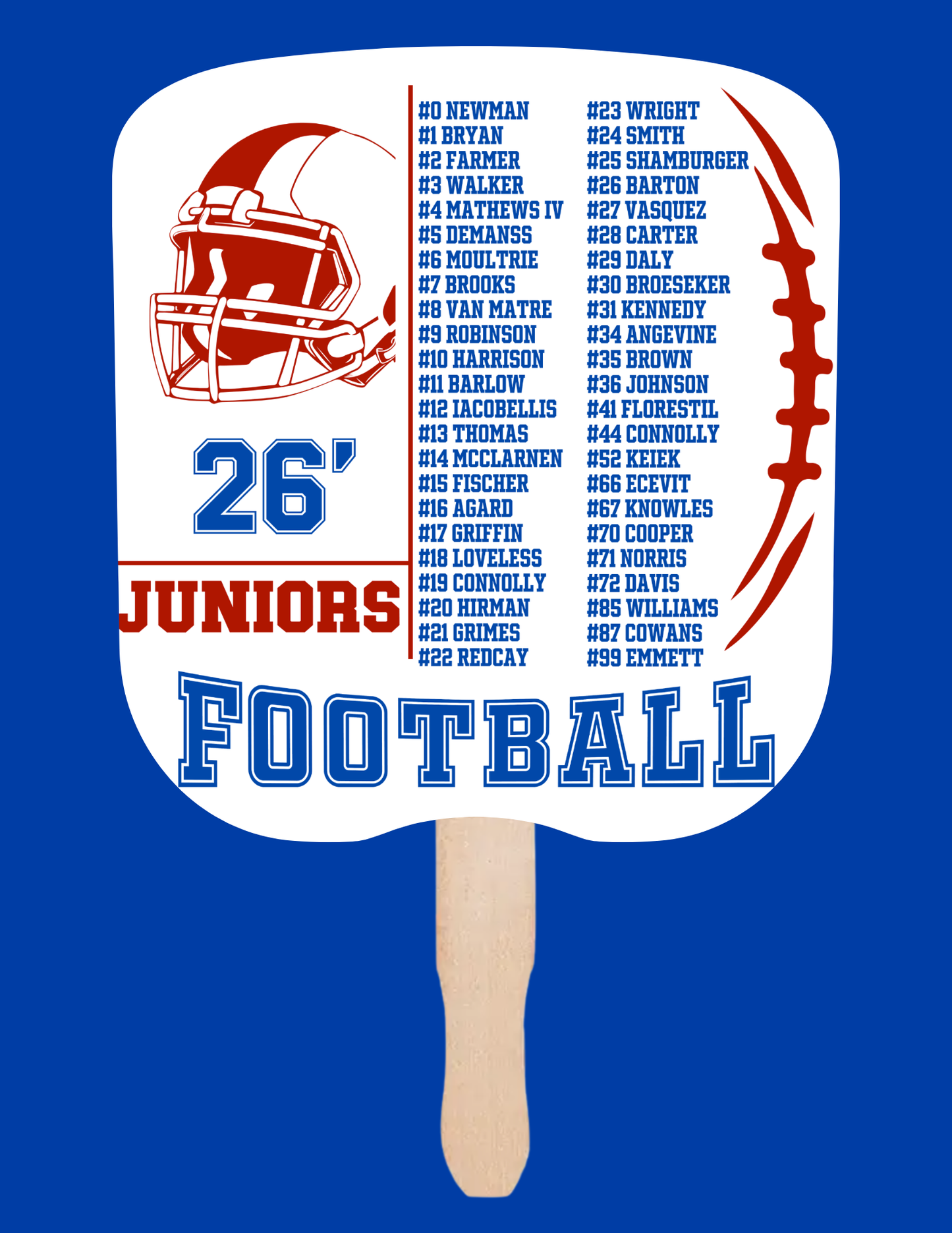 Juniors Roster Paddle Fan