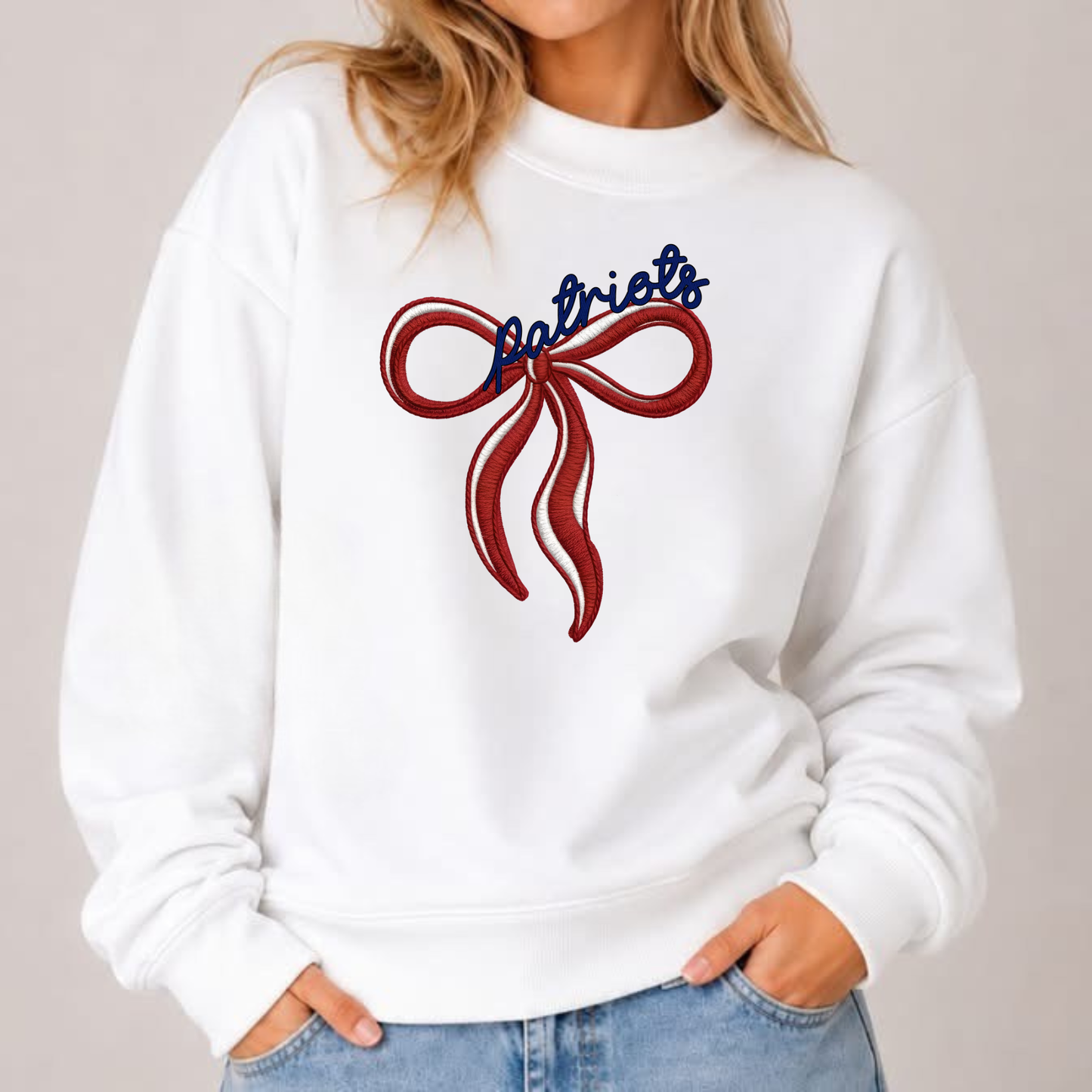Patriots Bow Mockneck Sweatshirt