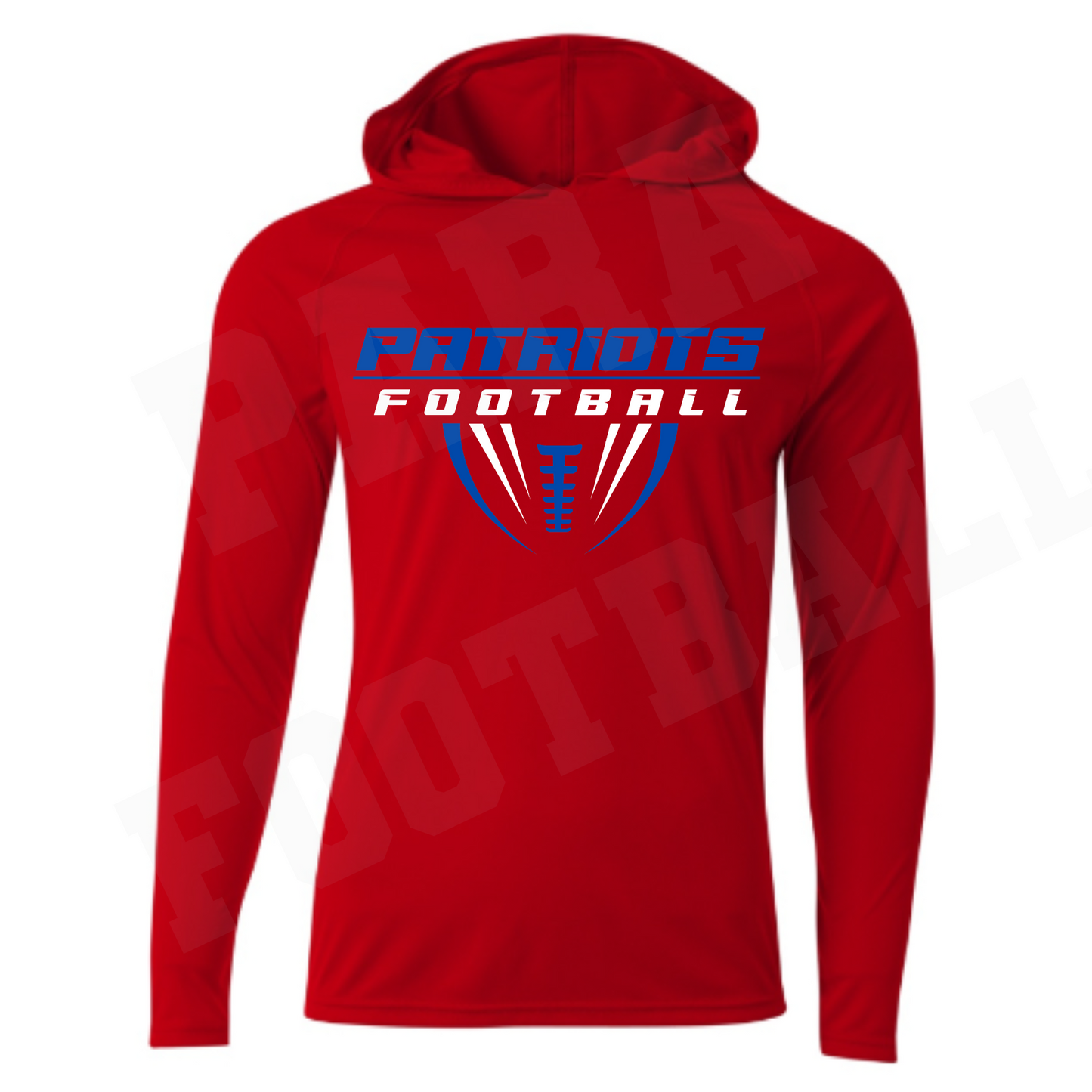 Patriots Half Football Driwick Long Sleeve Hooded Shirt