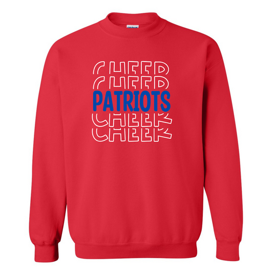 Patriots Cheer Stacked Cotton Crewneck