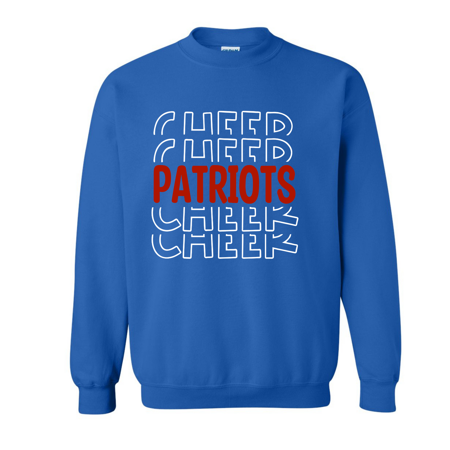 Patriots Cheer Stacked Cotton Crewneck