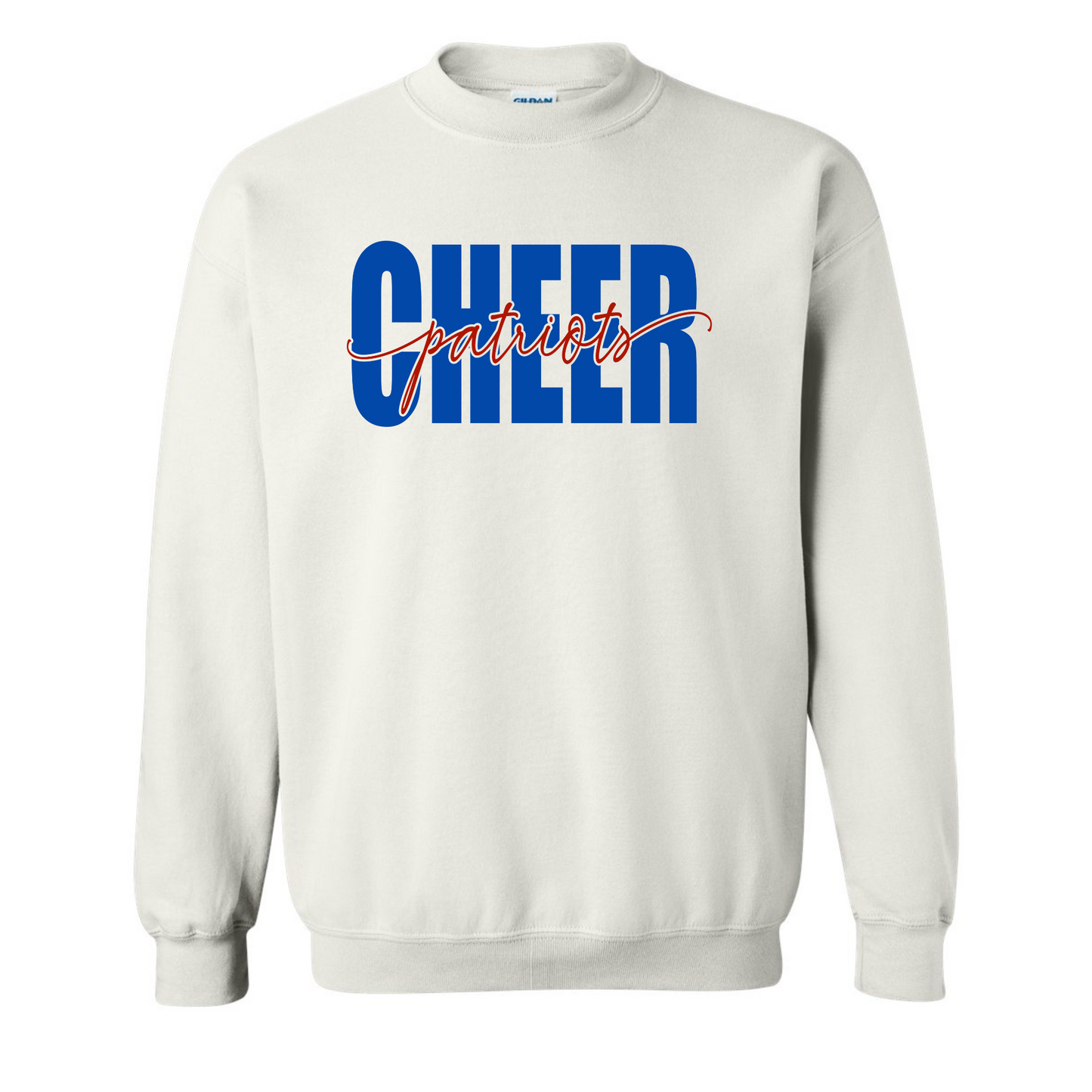 Patriots Cheer Script Cotton Crewneck