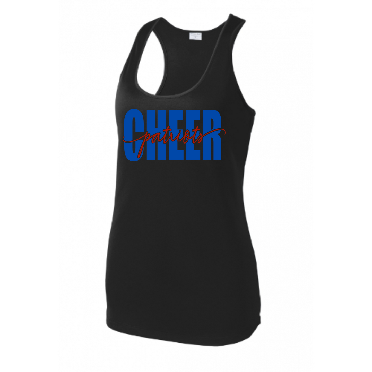 Patriots Cheer Script Tank Adult