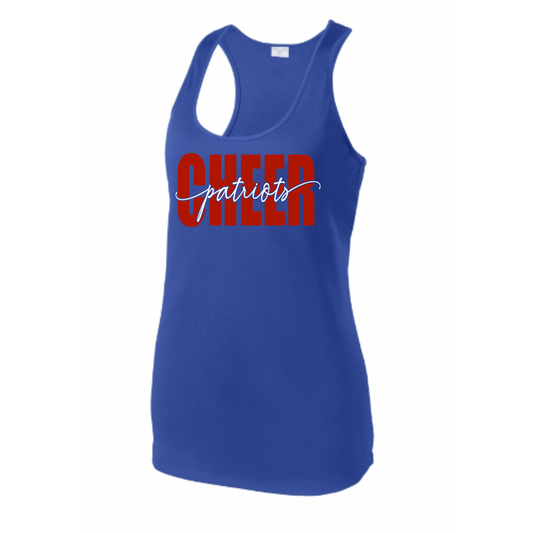 Patriots Cheer Script Tank Adult