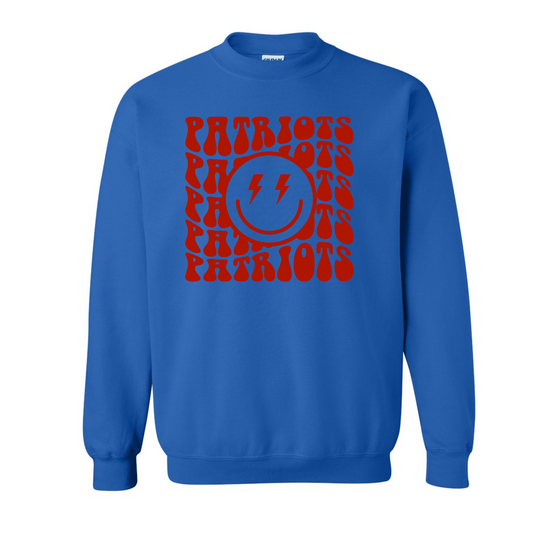 Patriots Retro Wavy Cotton Crewneck