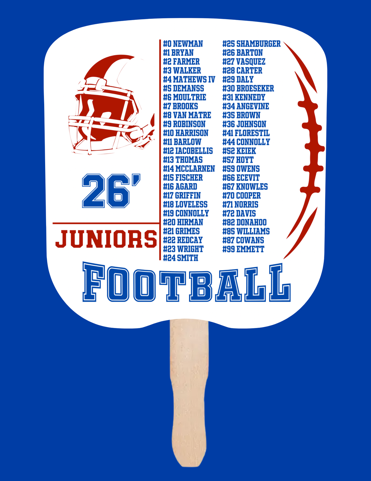Juniors Roster Paddle Fan